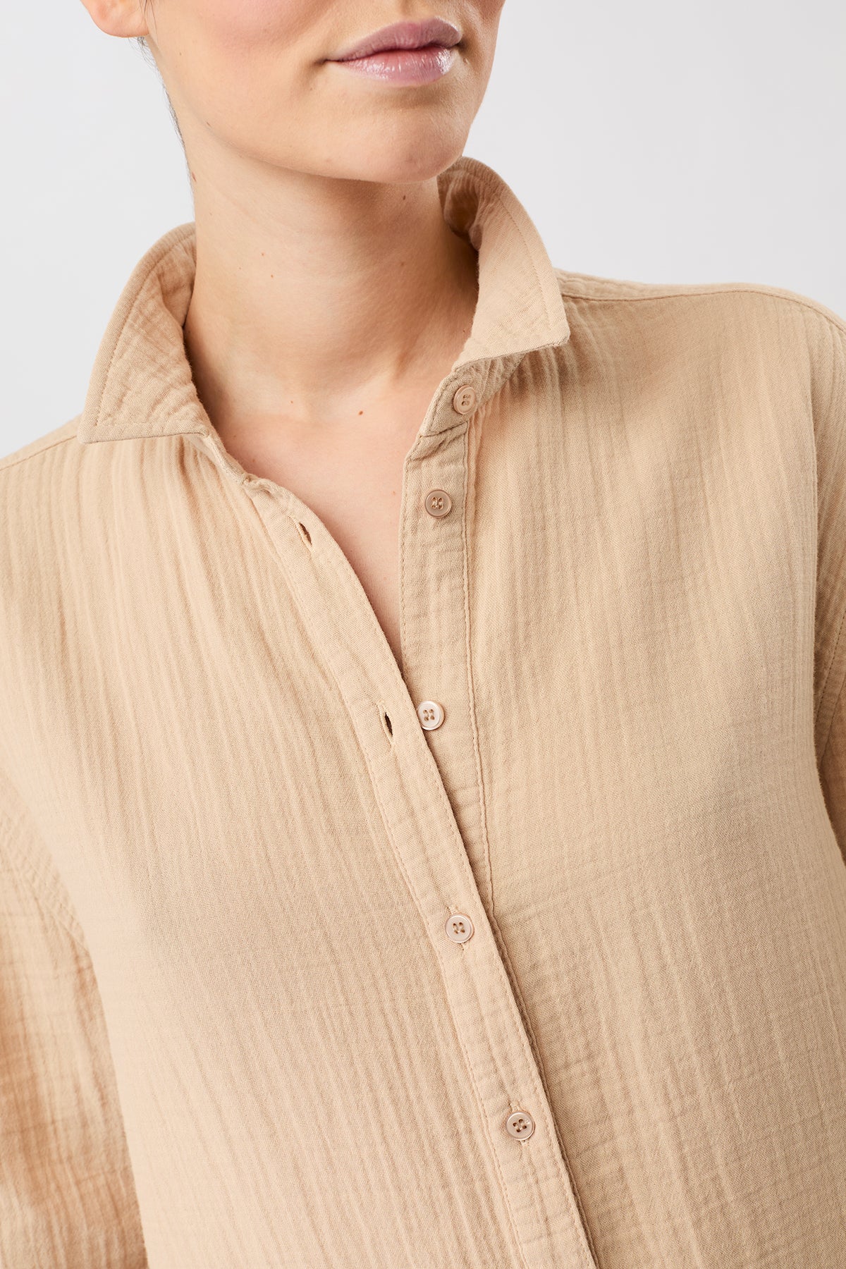 Mandala Athleisure Bluse Beige Detail - Tulum Blouse