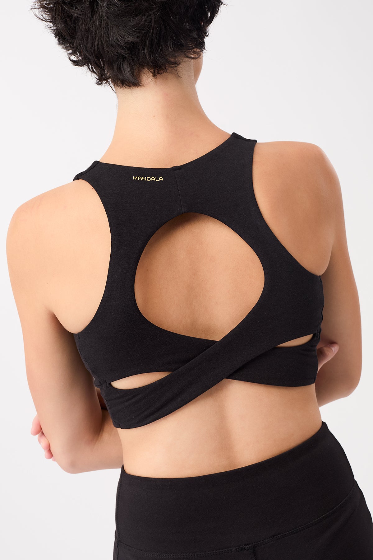 Mandala Fitness Bra Schwarz Rückseite-Wellness Bra