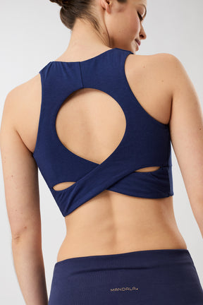 Mandala Fitness Blau Rückseite - Wellness Bra