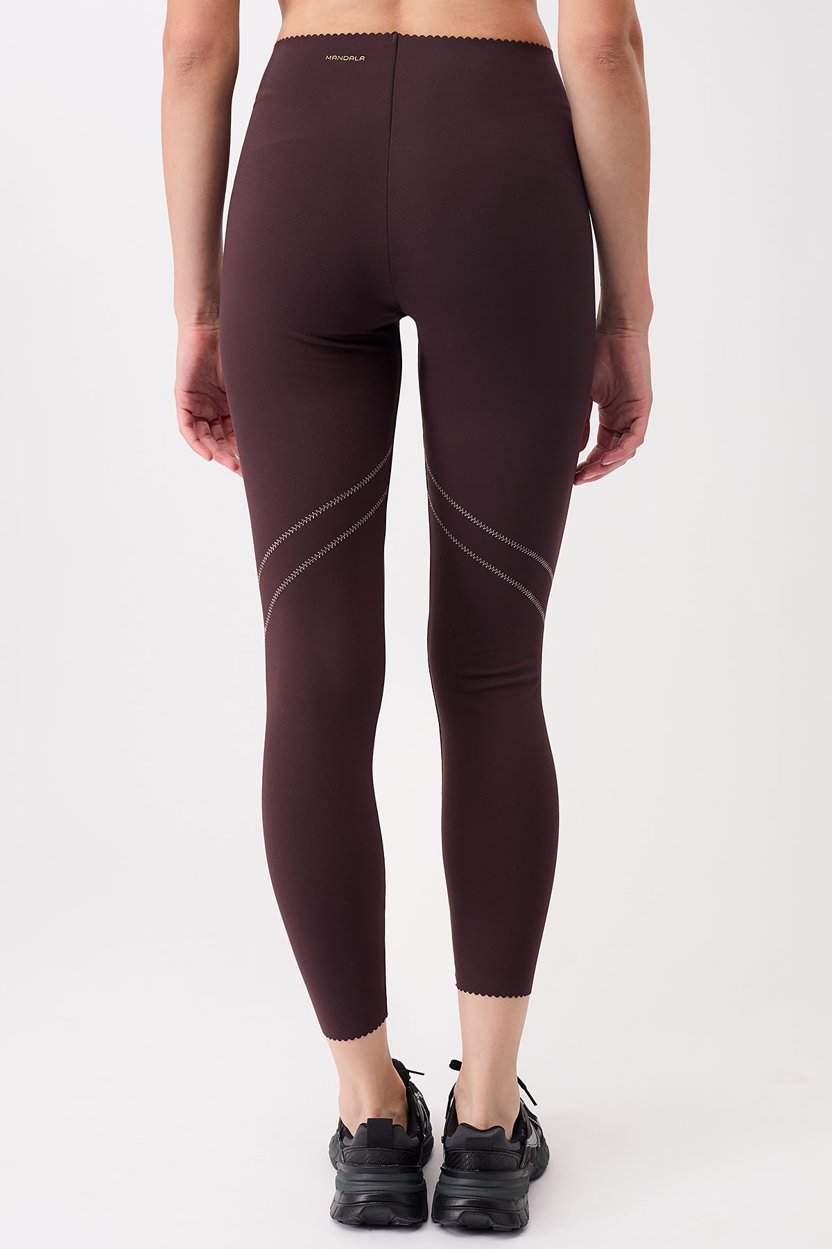 Mandala Sport Pant Braun Rückseite - High Waist Surf Leggings