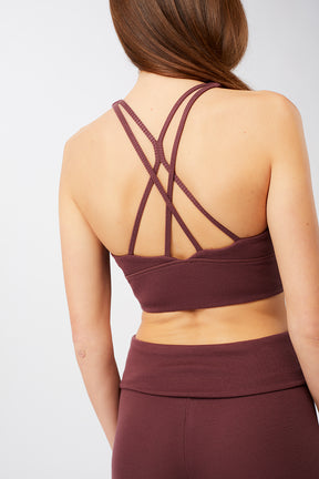 New Ripped Studio Bra + Ribbed Rolldown (Ruby)