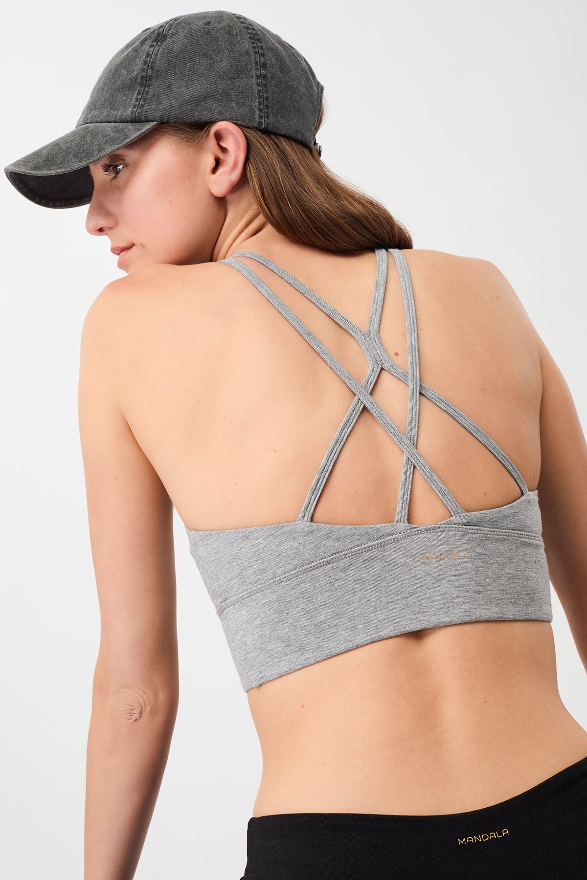 Mandala Sport Bra Grau Rückseite - New Studio Bra