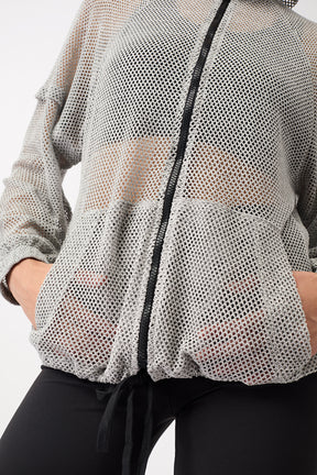 Mandala Trainings Jacke Grau Detail - Mesh Jacket