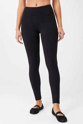 Mandala Sport Pant Schwarz Front - Barre Tight