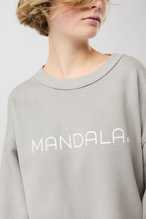 Mandala Sport Shirt Grau Detail - Natural Dye Jumper