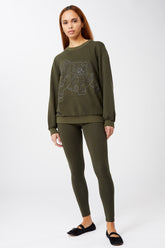 Mandala Trainings Shirt Grün Outfit Front - "Ganesha" Sweater