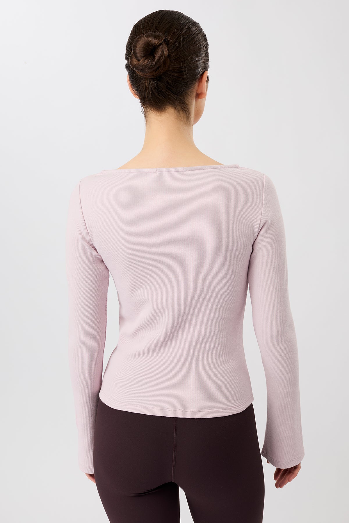 Mandala Sport Shirt Rose Rückansicht - Ribbed Boat Neckline