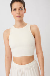 Mandala Sport Top Weiss Front - Athleisure Top