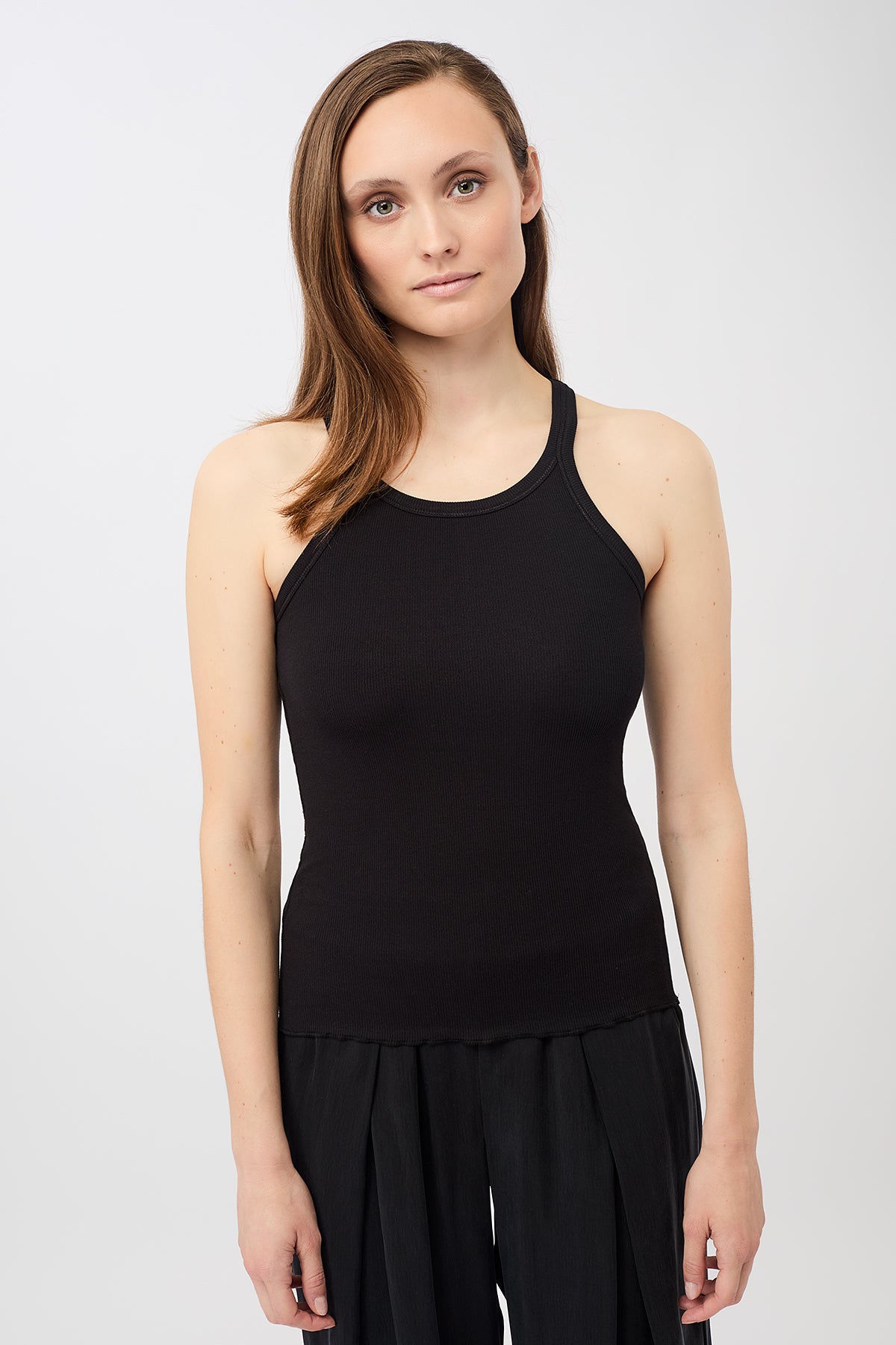 Mandala Sport Top Schwarz Front - Ribbed Tank Top