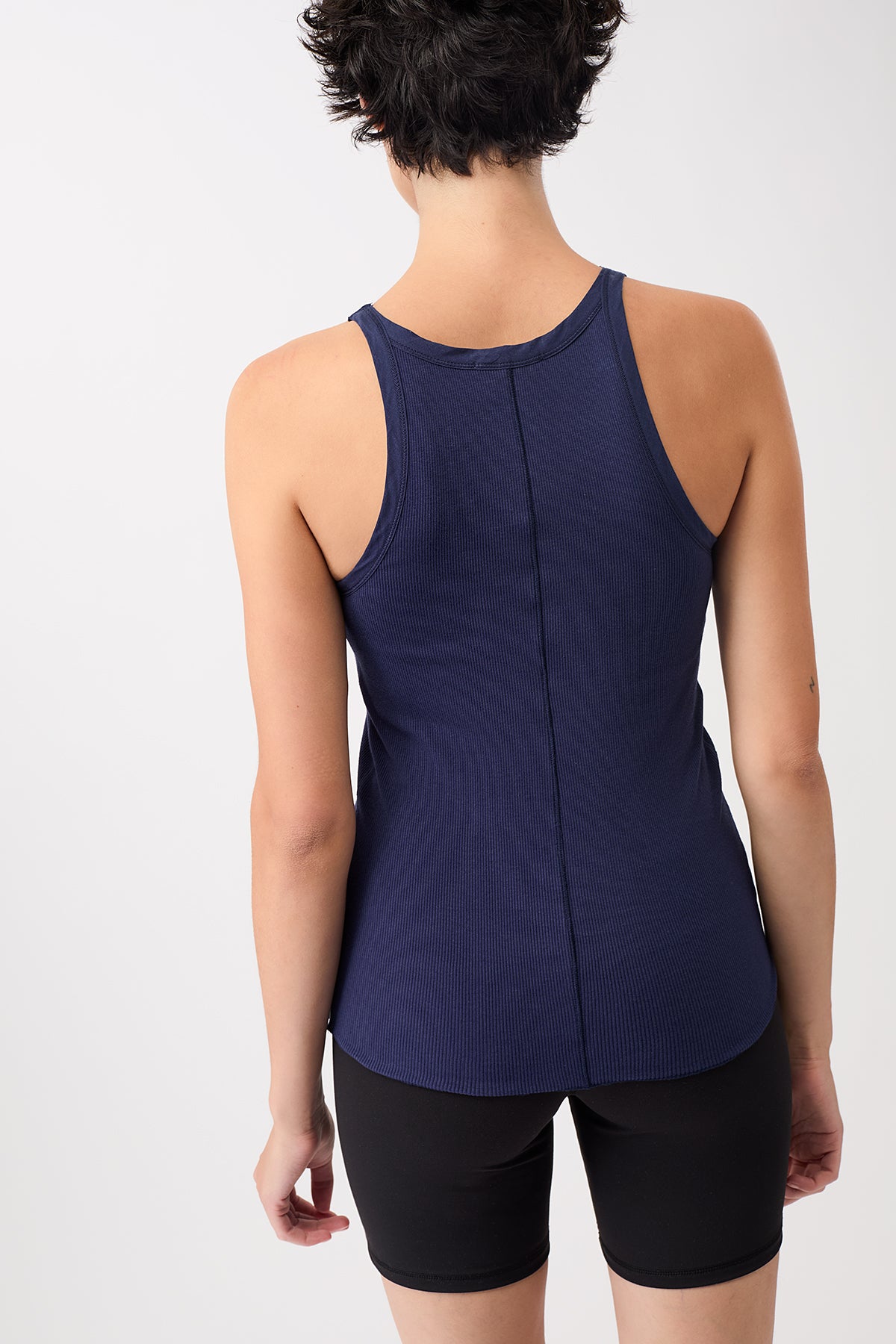 Mandala Sport Top Blau Rückseite - Ribbed Tank Top