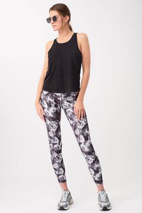 Mandala Fitness Legging Blumen Print Outfit Front - Vibrantvibe Leggings