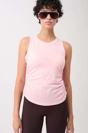 Mandala Fitness Top Rose Front - Cropped Ruffled Top