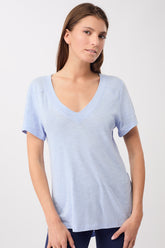 Mandala Trainings Shirt Blau Front - The New V-Neck